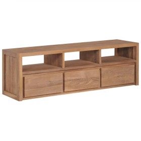 Solid teak wood TV cabinet with natural finish 120x30x40 cm by vidaXL, TV Furniture - Ref: Foro24-246950, Price: 263,77 €, Di...