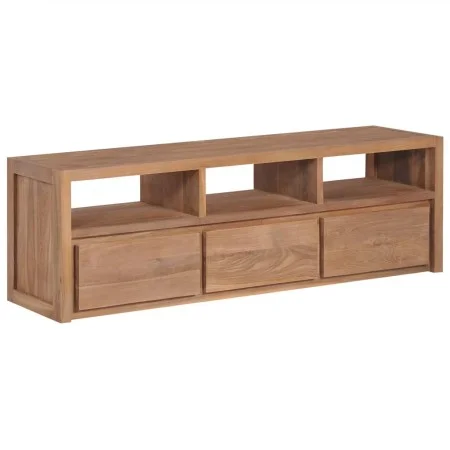TV-Schrank aus massivem Teakholz mit natürlichem Finish, 120 x 30 x 40 cm von vidaXL, TV-Möbel - Ref: Foro24-246950, Preis: 2...