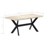 Esstisch aus massivem weißem Mangoholz, 160 x 80 x 75 cm von vidaXL, Küchen- und Esstische - Ref: Foro24-247434, Preis: 267,4...