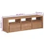 TV-Schrank aus massivem Teakholz mit natürlichem Finish, 120 x 30 x 40 cm von vidaXL, TV-Möbel - Ref: Foro24-246950, Preis: 2...
