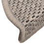 Alfombrillas autoadhesivas sisal 15 uds plateado 56x17x3 cm