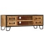 TV-Schrank mit Schubladen aus massivem Mangoholz 120x30x40 cm von vidaXL, TV-Möbel - Ref: Foro24-247343, Preis: 264,28 €, Rab...