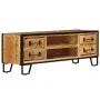 TV-Schrank mit Schubladen aus massivem Mangoholz 120x30x40 cm von vidaXL, TV-Möbel - Ref: Foro24-247343, Preis: 262,38 €, Rab...