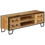 TV-Schrank mit Schubladen aus massivem Mangoholz 120x30x40 cm von vidaXL, TV-Möbel - Ref: Foro24-247343, Preis: 262,38 €, Rab...