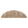 Alfombrilla autoadhesiva escalera sisal 15 uds arena 56x17x3 cm
