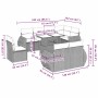 Set muebles jardín 9 pzas y cojines ratán sintético gris claro