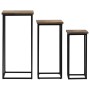Set of tables for plants 3 units recycled teak by vidaXL, Side tables - Ref: Foro24-246088, Price: 174,85 €, Discount: %