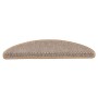 Alfombrilla autoadhesiva escalera sisal 15 uds beige 56x17x3 cm