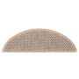 Alfombrilla autoadhesiva escalera sisal 15 uds beige 56x17x3 cm