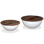 Set schalenförmiger Couchtisch 2 Stück recyceltes Holz weiß von vidaXL, Couchtisch - Ref: Foro24-245256, Preis: 126,52 €, Rab...
