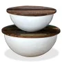 Set schalenförmiger Couchtisch 2 Stück recyceltes Holz weiß von vidaXL, Couchtisch - Ref: Foro24-245256, Preis: 126,52 €, Rab...