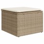 Set de sofás de jardín y cojines 8 piezas ratán sintético beige