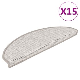 Alfombrillas autoadhesivas sisal 15 uds platina 65x21x4 cm