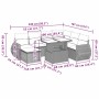 Set de sofás de jardín 8 pzas y cojines ratán sintético gris