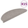 Alfombrillas autoadhesivas sisal 15 uds plateado 56x17x3 cm