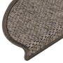 Alfombrillas autoadhesivas sisal 15 uds marrón beige 56x17x3 cm