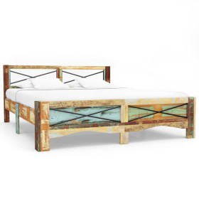 Estructura de cama de madera maciza reciclada 180x200 cm