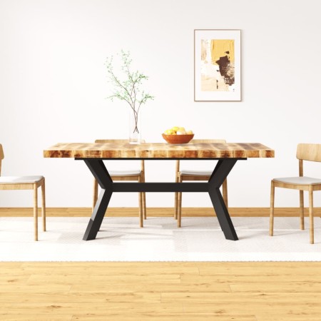 Kreuz-Esstisch aus massivem Mangoholz und Stahl 180 cm von vidaXL, Küchen- und Esstische - Ref: Foro24-244805, Preis: 422,16 ...