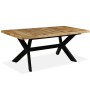 Kreuz-Esstisch aus massivem Mangoholz und Stahl 180 cm von vidaXL, Küchen- und Esstische - Ref: Foro24-244805, Preis: 422,16 ...