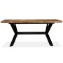 Kreuz-Esstisch aus massivem Mangoholz und Stahl 180 cm von vidaXL, Küchen- und Esstische - Ref: Foro24-244805, Preis: 422,16 ...