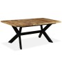 Kreuz-Esstisch aus massivem Mangoholz und Stahl 180 cm von vidaXL, Küchen- und Esstische - Ref: Foro24-244805, Preis: 422,16 ...