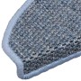 Alfombrilla autoadhesiva escalera sisal 15 uds azul 65x21x4 cm