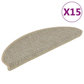 Alfombrillas autoadhesivas sisal 15 uds verde claro 56x17x3 cm