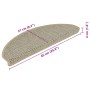 Alfombrillas autoadhesivas sisal 15 uds verde claro 56x17x3 cm