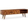 Mueble de TV de madera maciza de sheesham 140x30x40 cm