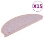 Alfombrilla autoadhesiva escalera sisal 15 uds rosa 65x21x4 cm