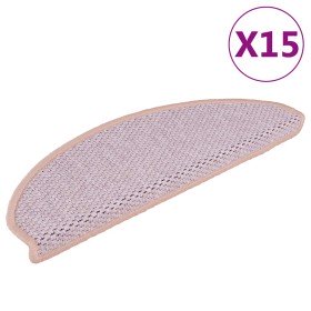 Alfombrilla autoadhesiva escalera sisal 15 uds rosa 65x21x4 cm