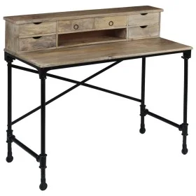 Schreibtisch aus massivem Mangoholz und Stahl, 110 x 50 x 96 cm von vidaXL, Schreibtische - Ref: Foro24-244947, Preis: 310,04...