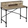 Schreibtisch aus massivem Mangoholz und Stahl, 110 x 50 x 96 cm von vidaXL, Schreibtische - Ref: Foro24-244947, Preis: 309,68...