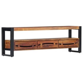 Mueble de TV madera maciza de acacia 140x30x45 cm