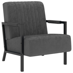 Sillón de terciopelo gris oscuro