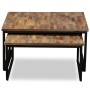 Stapelbare Couchtische 2 Einheiten aus massivem recyceltem Teakholz von vidaXL, Couchtisch - Ref: Foro24-245406, Preis: 136,7...