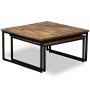 Stapelbare Couchtische 2 Einheiten aus massivem recyceltem Teakholz von vidaXL, Couchtisch - Ref: Foro24-245406, Preis: 136,7...