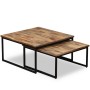 Stapelbare Couchtische 2 Einheiten aus massivem recyceltem Teakholz von vidaXL, Couchtisch - Ref: Foro24-245406, Preis: 136,7...