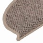 Alfombrilla autoadhesiva escalera sisal 15 uds beige 65x21x4 cm
