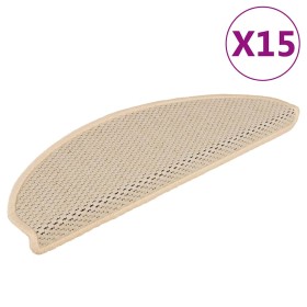 Alfombrillas autoadhesivas sisal 15 uds bereber 65x21x4 cm