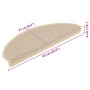 Alfombrillas autoadhesivas sisal 15 uds bereber 65x21x4 cm