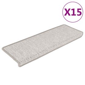 Alfombrillas autoadhesivas sisal 15 uds platina 65x21x4 cm