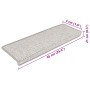 Alfombrillas autoadhesivas sisal 15 uds platina 65x21x4 cm