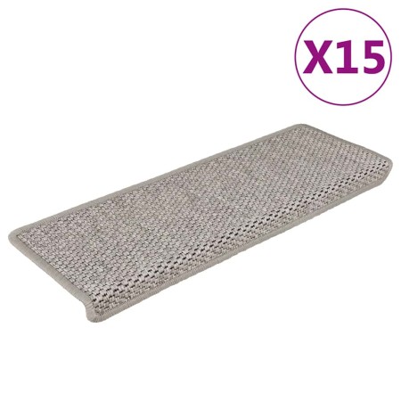 Alfombrilla autoadhesiva escalera sisal 15 uds 65x21x4 cm