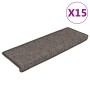 Alfombrilla autoadhesiva escalera 15 uds gris y beige 65x21x4cm