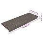 Alfombrilla autoadhesiva escalera 15 uds gris y beige 65x21x4cm
