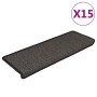 Alfombra autoadhesiva escalera sisal 15 uds antracita 65x21x4cm