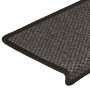 Alfombra autoadhesiva escalera sisal 15 uds antracita 65x21x4cm