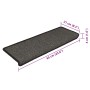 Alfombra autoadhesiva escalera sisal 15 uds antracita 65x21x4cm