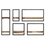 Set of 5 solid acacia wood and steel wall shelves by vidaXL, Shelves and shelves - Ref: Foro24-246014, Price: 158,15 €, Disco...